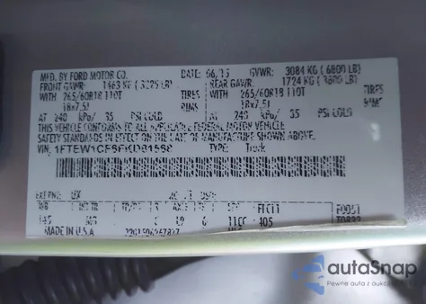 2015 Ford F-150 Xlt из США, поврежденный, VIN 1FTEW1CF6FKD81568